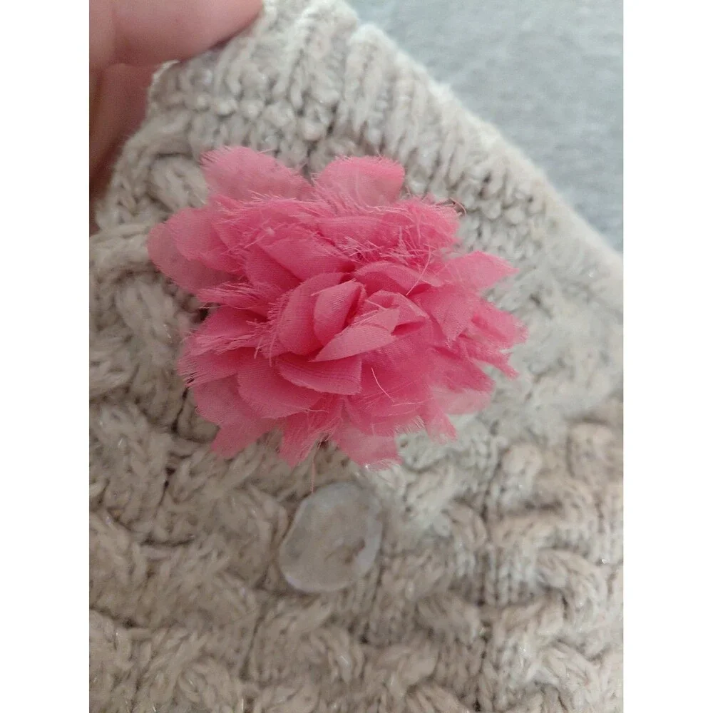 TOP PAW - DOG SWEATER - ACRYLIC BLEND - CREAM - FLOWERS - LARGE